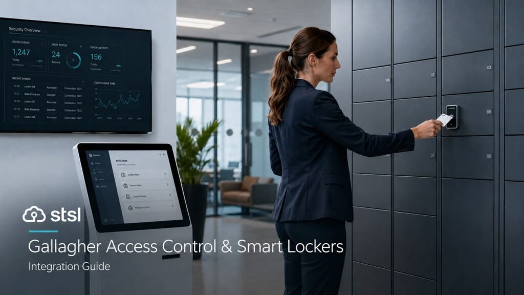 STSL GoTo smart lock opened with an RFID card on a modern office locker